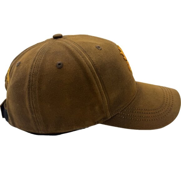 Browning Dura-Wax Solid Baseball Cap 308412881 Brown & Loop Closure 3-D Buckmark - Picture 4 of 11